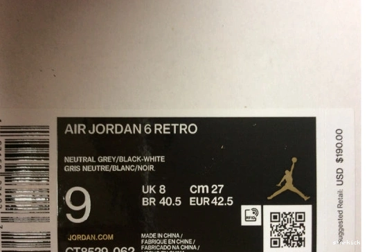 Jordan CT8529-062 CT8529-062 6 Retro Air Hare 0727